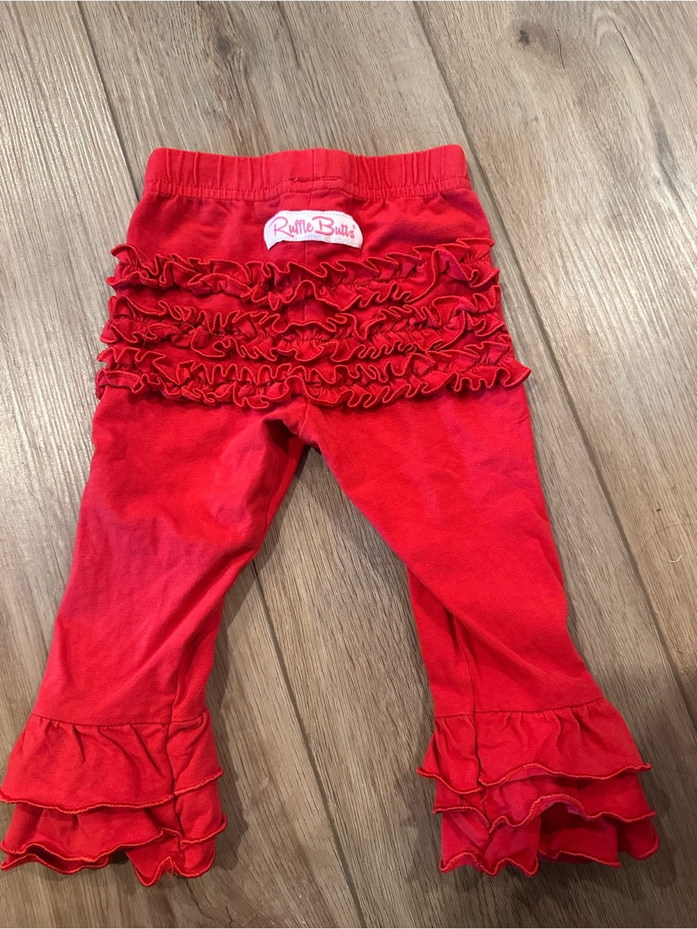 Ruffle Butts Red Ruffle Flare Pants 12-18 Months